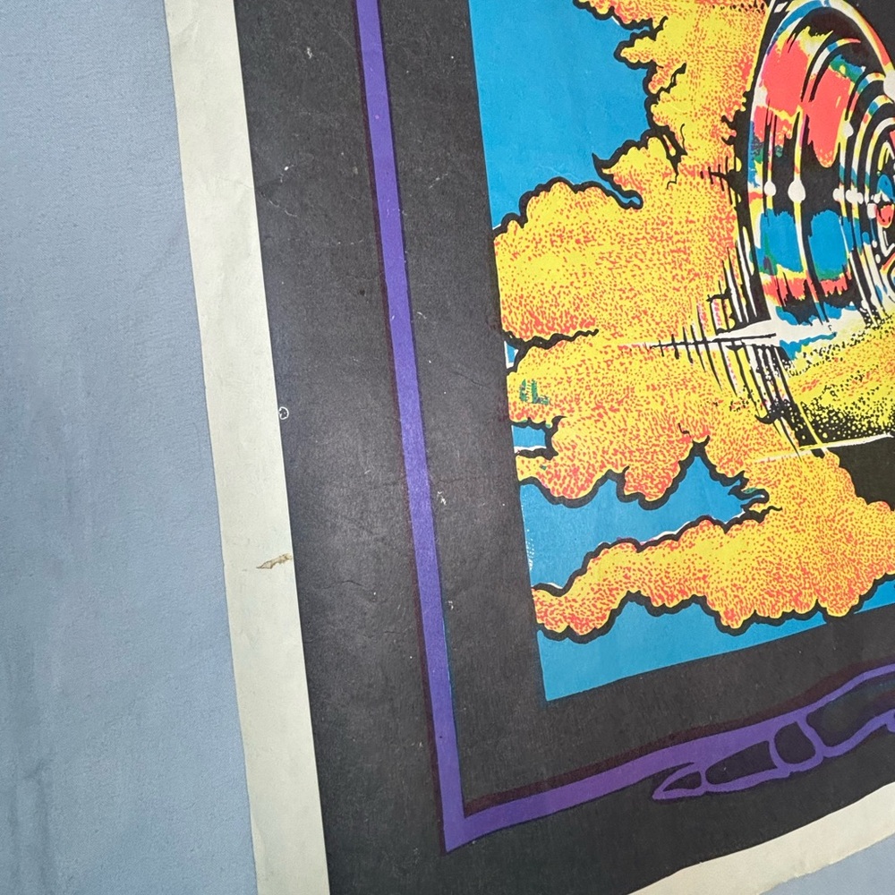 Vintage 1970s Black Light Poster Hot Rod Grim Reaper 34.75x3 Inch‎ - Picture 5 of 15